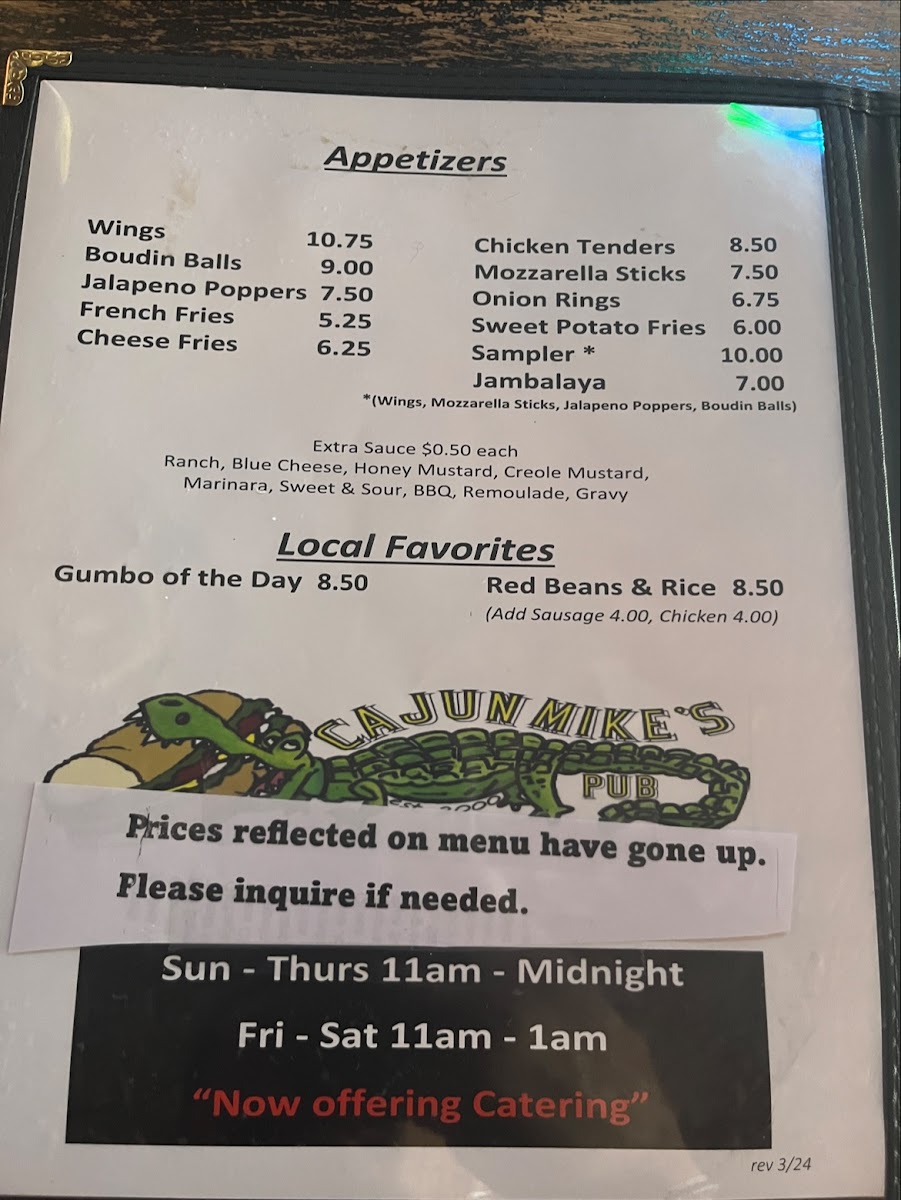 Cajun Mikes Pub & Grub Menu - Image 3